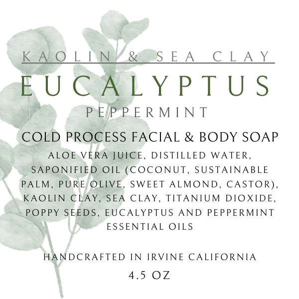 Eucalyptus Peppermint Kaolin & Sea Clay Wellness Soap